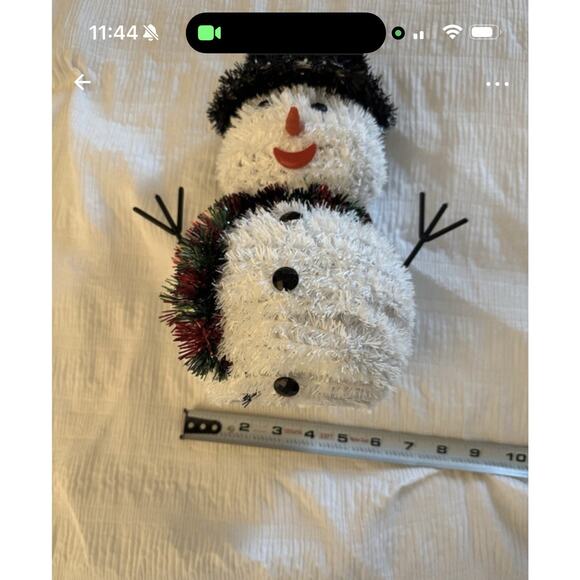 White Tinsel Snowman Home Decor Christmas Holiday Decoration - Picture 4 of 4